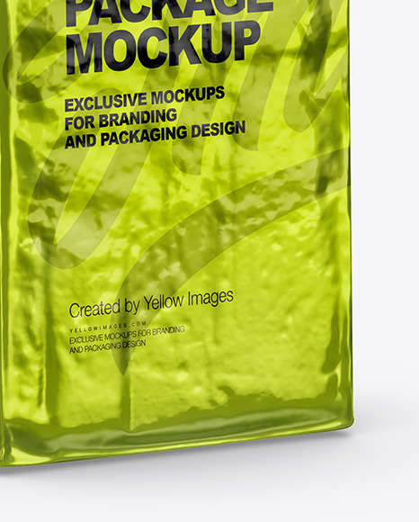 Glossy Metallic Coffee Bag Package Mockup PSD #5