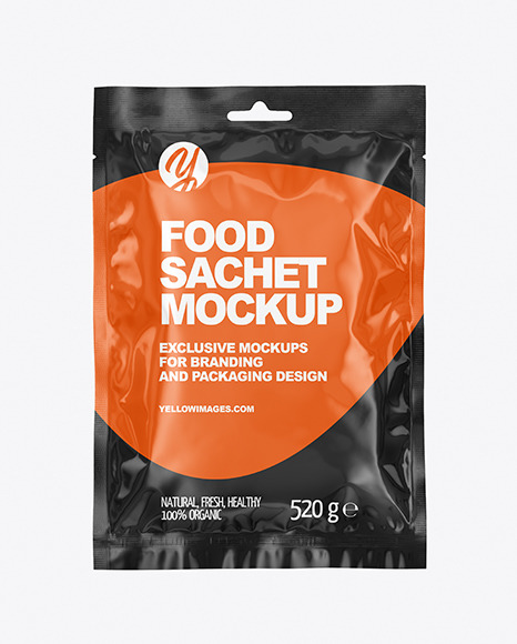 Glossy Sachet Mockup