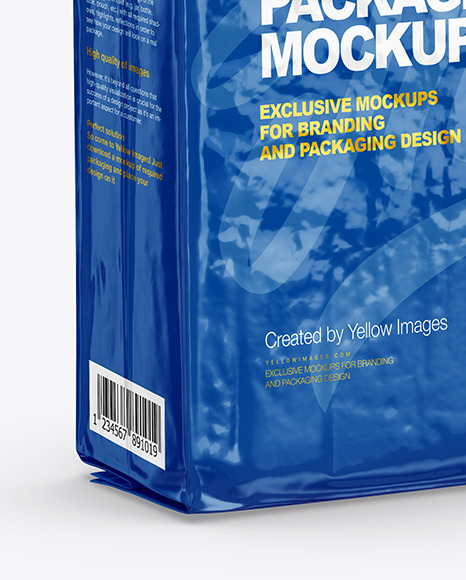 Glossy Coffee Bag Package Mockup PSD #1