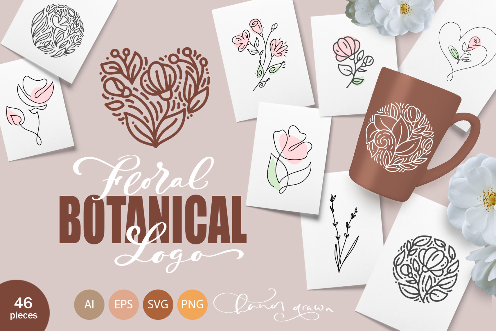 Botanical Alphabet Svg. Floral Letter M Svg. Cut File SVG 