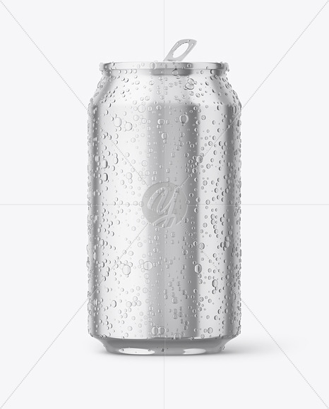 Download Can Mockup With Water Drops In Can Mockups On Yellow Images Object Mockups