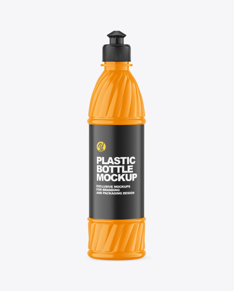 Glossy Plastic Bottle Mockup
