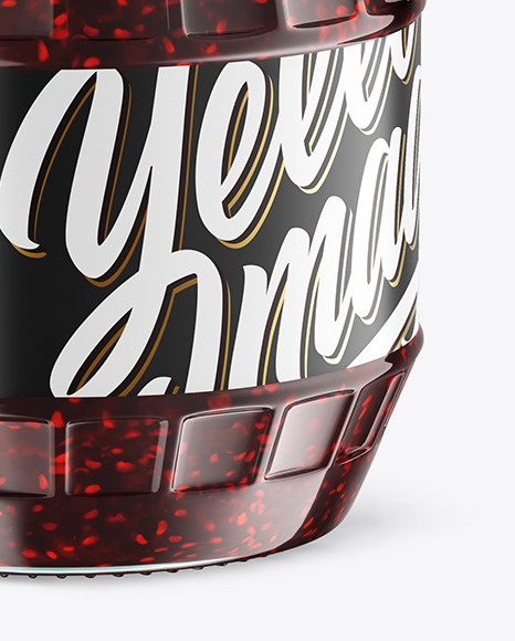Clear Glass Jar w  Jam Mockup PSD #1