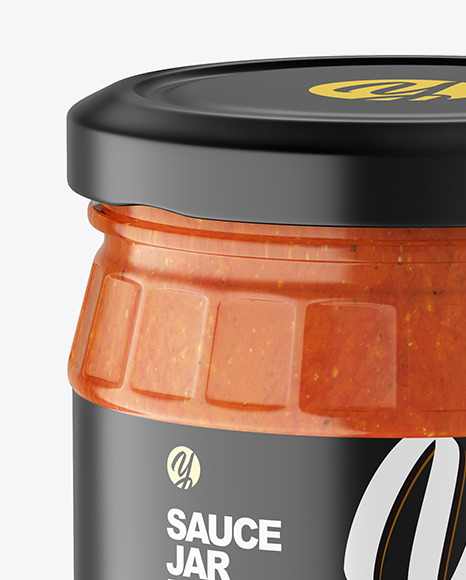 Clear Glass Jar w  Sauce Mockup PSD #2