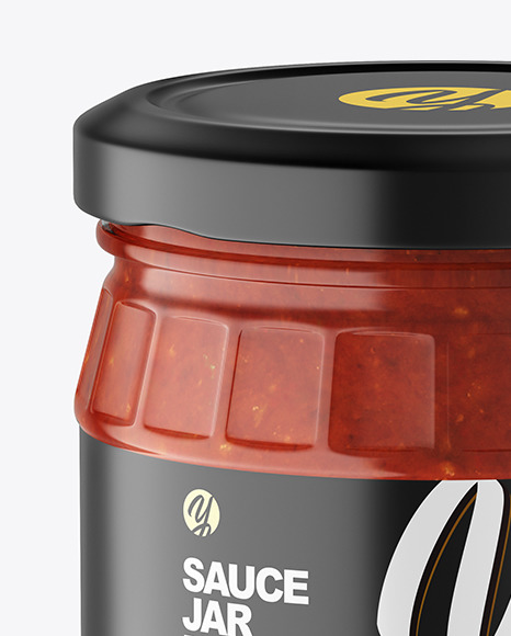 Clear Glass Jar w  Tomato Sauce Mockup PSD #2