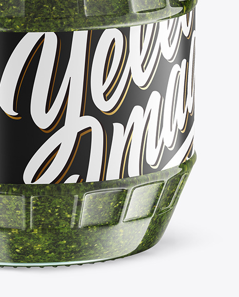 Clear Glass Jar w  Pesto Mockup PSD #1