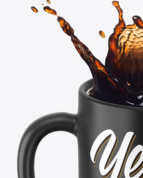 Matte Coffee Mug w  Splash Mockup PSD #3