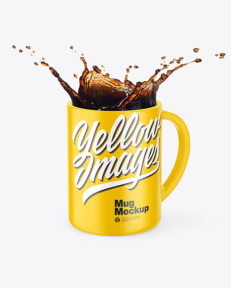 Matte Mug w/ Coffee Splash Mockup
