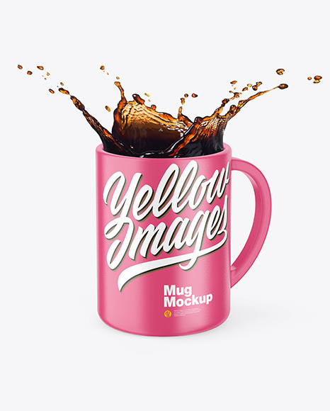 Matte Mug w  Coffee Splash Mockup PSD #2
