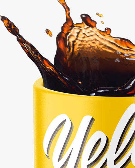 Matte Mug w  Coffee Splash Mockup PSD #1