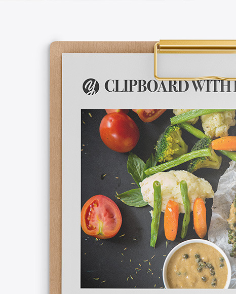 Wooden Clipboard with A4 Paper Mockup PSD #2