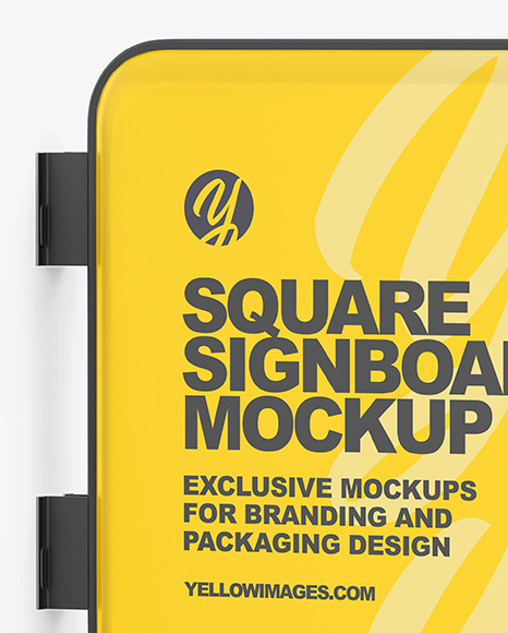 Square Signboard Mockup PSD #2