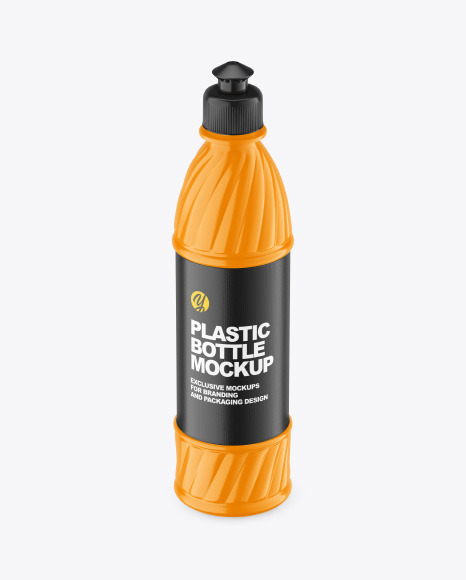Glossy Plastic Bottle Mockup