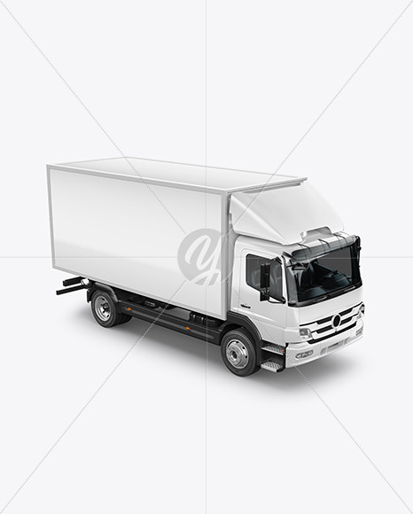 Free Box Truck Mockup - Front View Vehicle Mockups