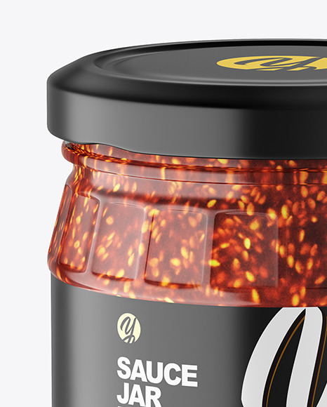 Clear Glass Jar w  Sauce Mockup PSD #2