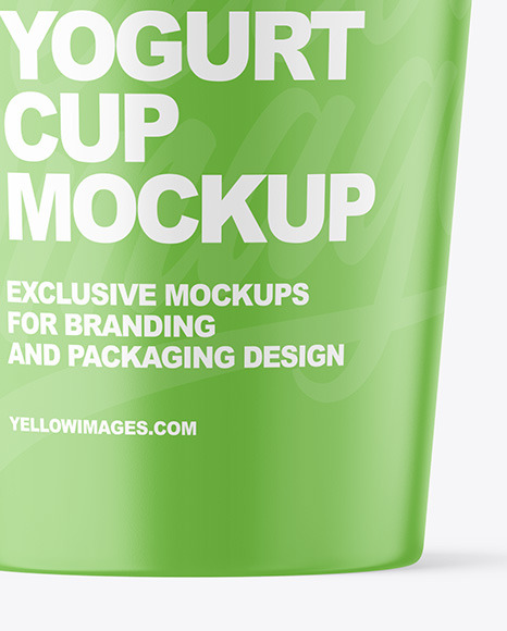 Matte Yogurt Cup Mockup PSD #7