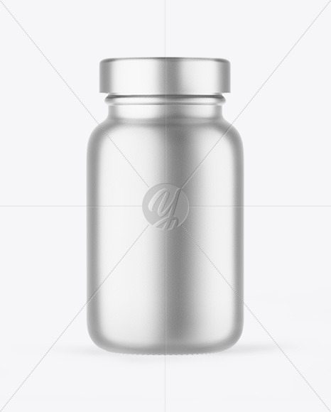 Free Matte Metallic Pills Jar Mockup PSD Mockups