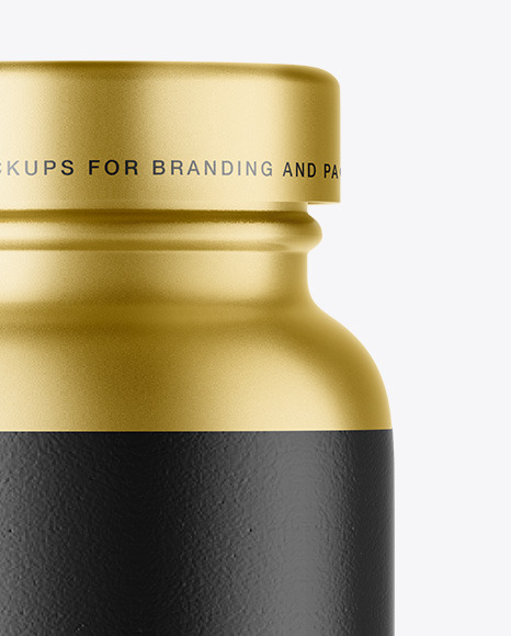 Matte Metallic Pills Jar Mockup PSD #2