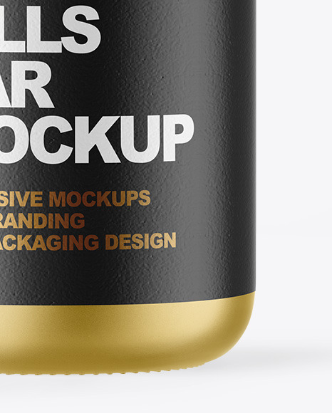 Matte Metallic Pills Jar Mockup PSD #1