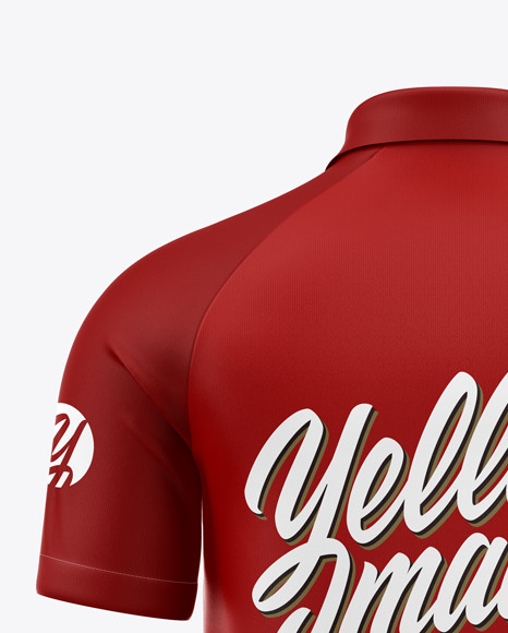Raglan Zip Polo Shirt Mockup   Back View PSD #2