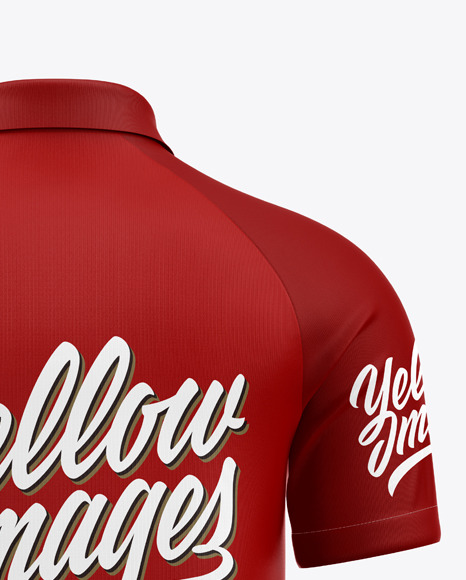 Raglan Zip Polo Shirt Mockup   Back View PSD #1