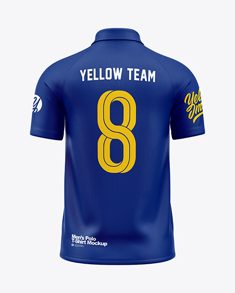 Raglan Zip Polo Shirt Mockup   Back View PSD #7