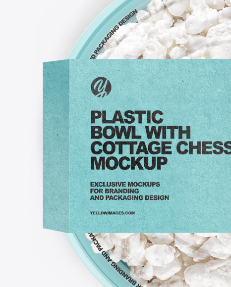 Plastic Bowl with Cottage Cheese Mockup PSD #1