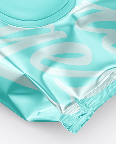 Metallic Wet Wipes Pack Mockup PSD #1