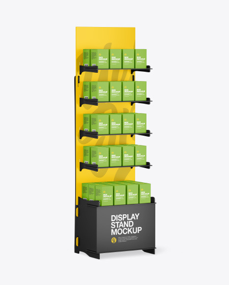 Plastic Display Stand w  Boxes Mockup PSD #2