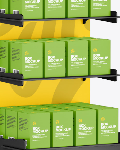 Plastic Display Stand w  Boxes Mockup PSD #4