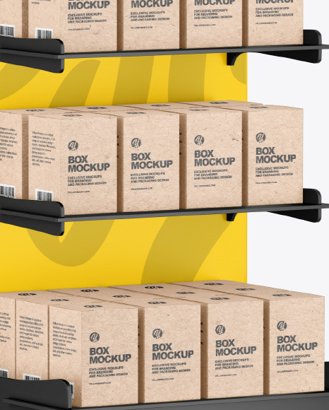 Plastic Display Stand w  Boxes Mockup PSD #5