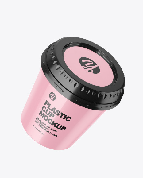 Glossy Plastic Cup Mockup
