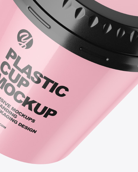 Glossy Plastic Cup Mockup PSD #1
