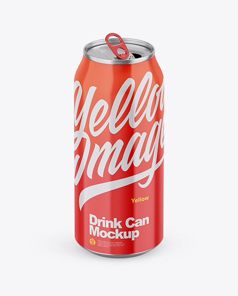 Opened Metallic Can W/ Glossy Finish Mockup