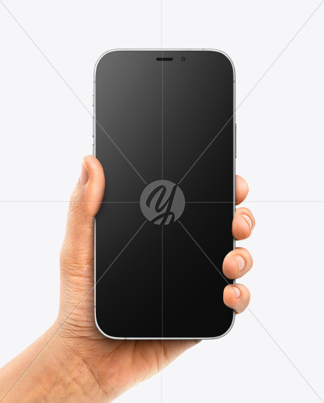 Free Apple iPhone 12 Pro Max in Hand Mockup PSD Mockups