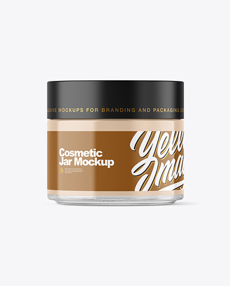 Clear Cosmetic Jar Mockup PSD #2