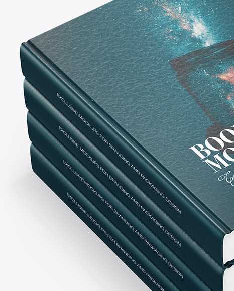 Hardcover Books w  Leather Cover Mockup PSD #3