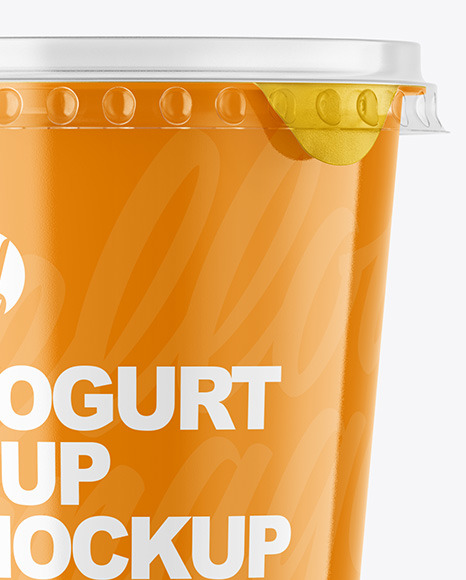 Glossy Yogurt Cup Mockup PSD #1
