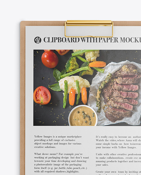 Wooden Clipboard with Pen Mockup PSD #2