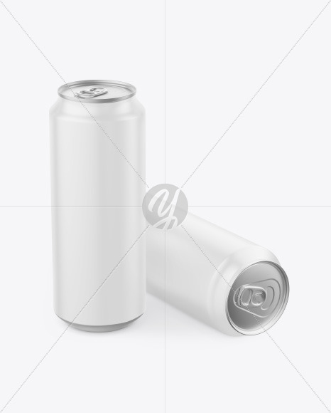 Free Two Matte Drink Cans Mockup PSD Mockups