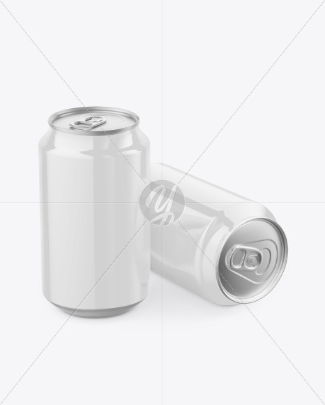 Free Two Glossy Drink Cans Mockup PSD Mockups