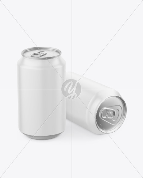 Free Two Matte Drink Cans Mockup PSD Mockups