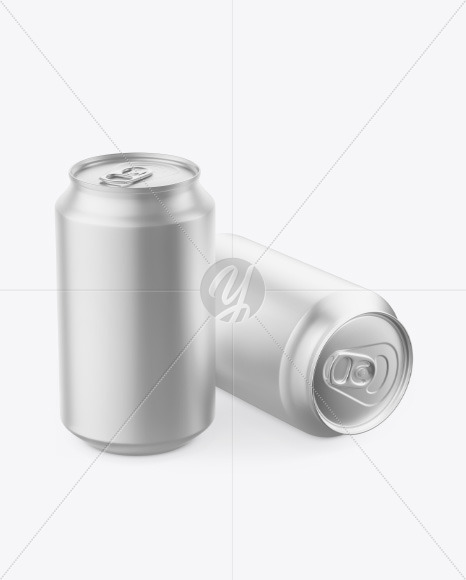 Free Two Metallic Drink Cans Mockup PSD Mockups