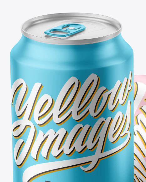 Two Metallic Drink Cans Mockup PSD #2