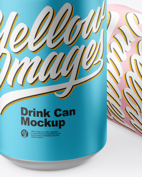 Two Metallic Drink Cans Mockup PSD #1