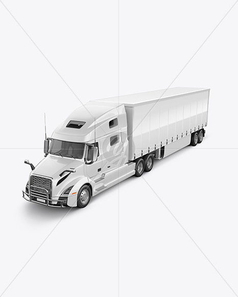 Free Truck Mockup - Half Side View PSD Mockups