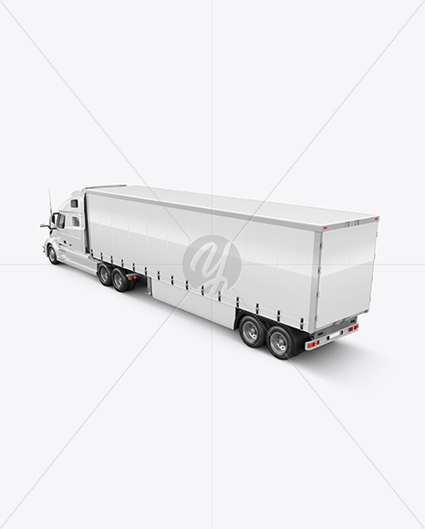 Free Truck Mockup - Back Half Side View PSD Mockups