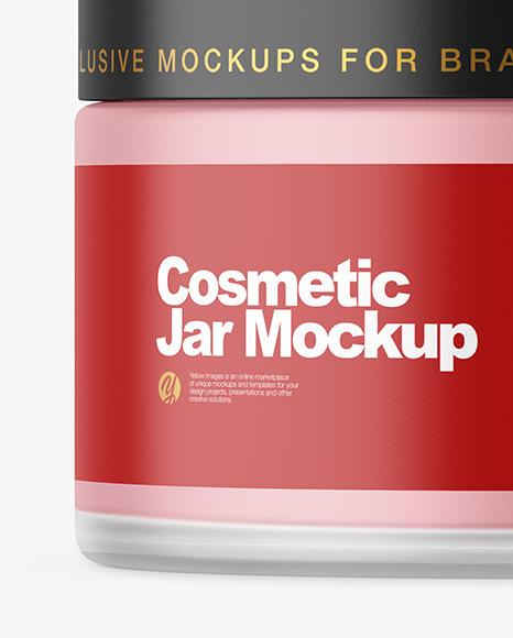 Frosted Glass Cosmetic Jar Mockup PSD #4