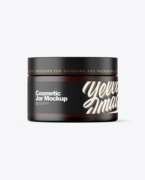 Frosted Amber Glass Cosmetic Jar Mockup