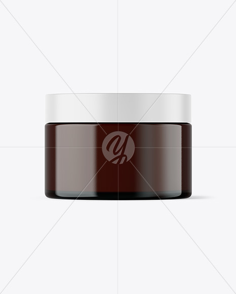 Free Amber Glass Cosmetic Jar Mockup PSD Mockups